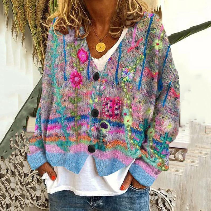Christmas Abstract Printing Cloak Coat Cardigan Sweater