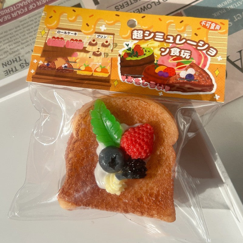 Cake Strawberry Toast Decompression Toy
