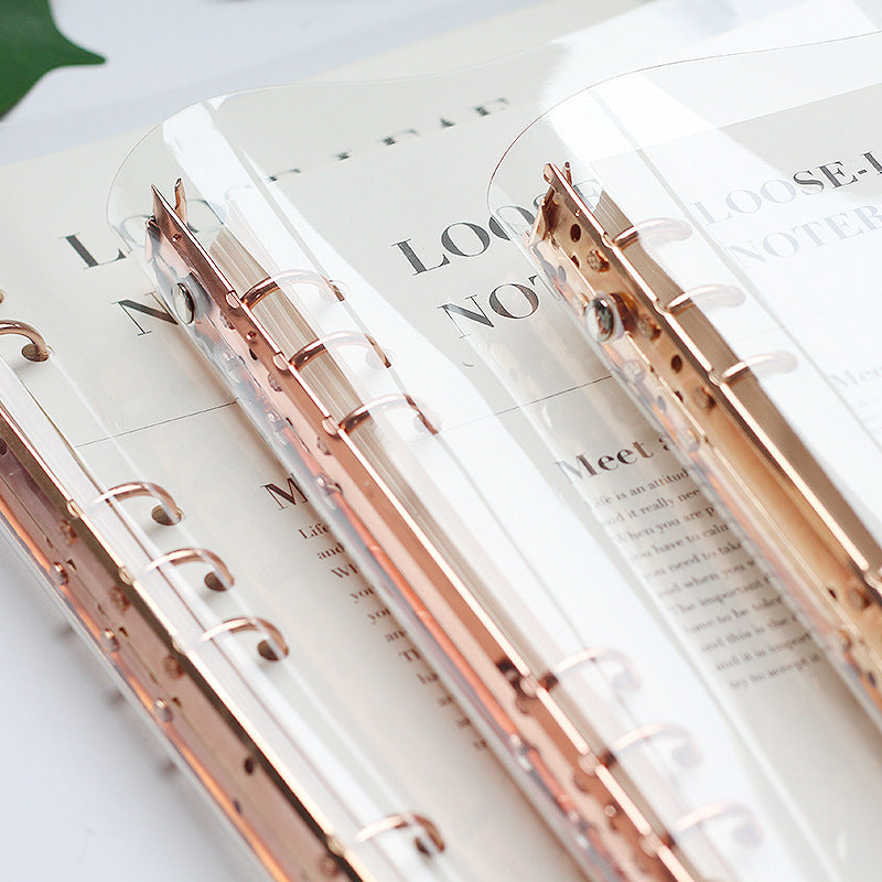 Simple Transparent Pvc Transparent Shell Loose Spiral Notebook Removable
