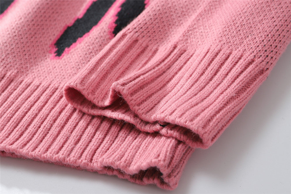 Lazy Wind Flame Thick Printed Sweater Couple