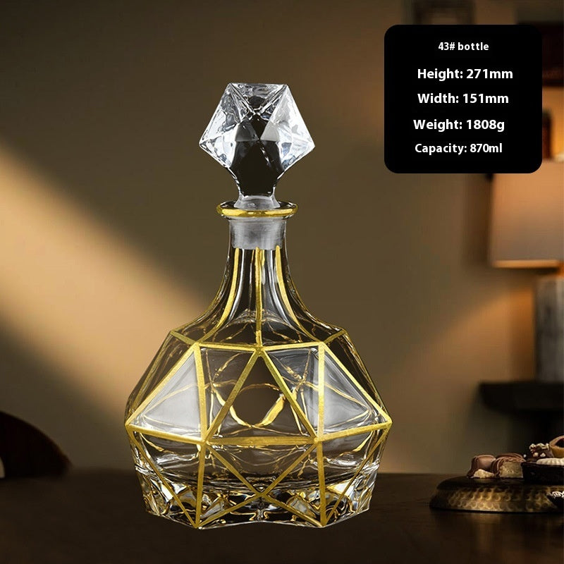 Hand-painted Gold Glass Wine Bottle Internet Celebrity Home High-end Wine