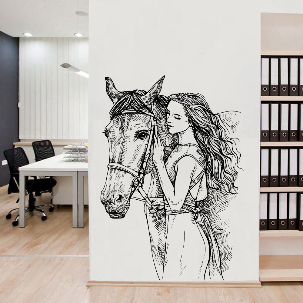 Family Sketch Steed Beauty Wall Sticker