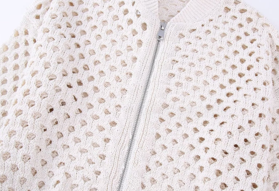 Women's Hollow Knit Pilot Jacket