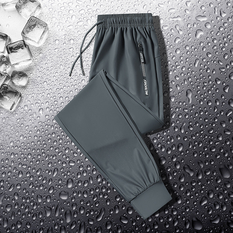 Men's Summer Thin Ice Silk Quick-drying Running Casual Pants Loose