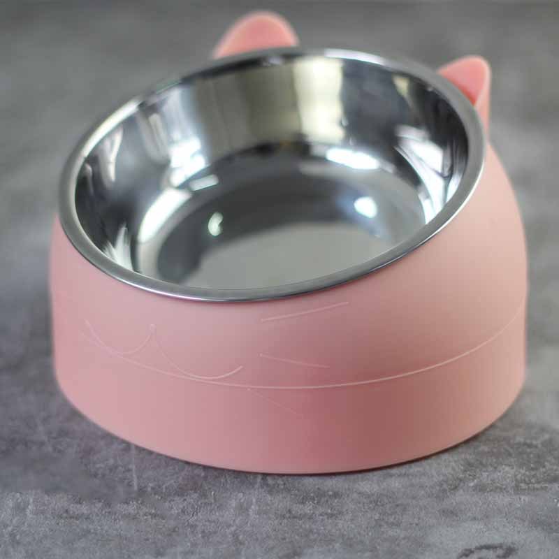 200mlStainless Steel Oblique Mouth Pet Cat Bowl
