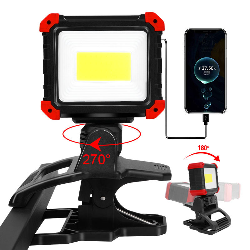 Multifunctional Rechargeable Outdoor Work Light Can Be Folded And Rotated For Use