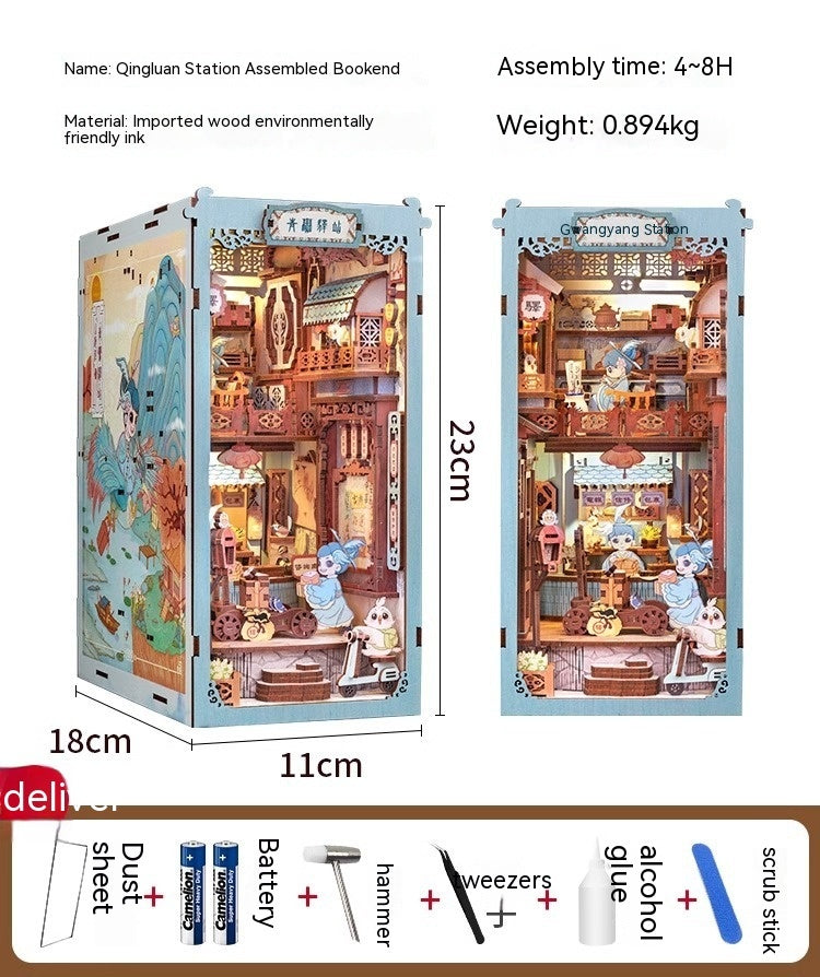 Diy Wooden 3d Stereo Hand-assembled Book Stand Model