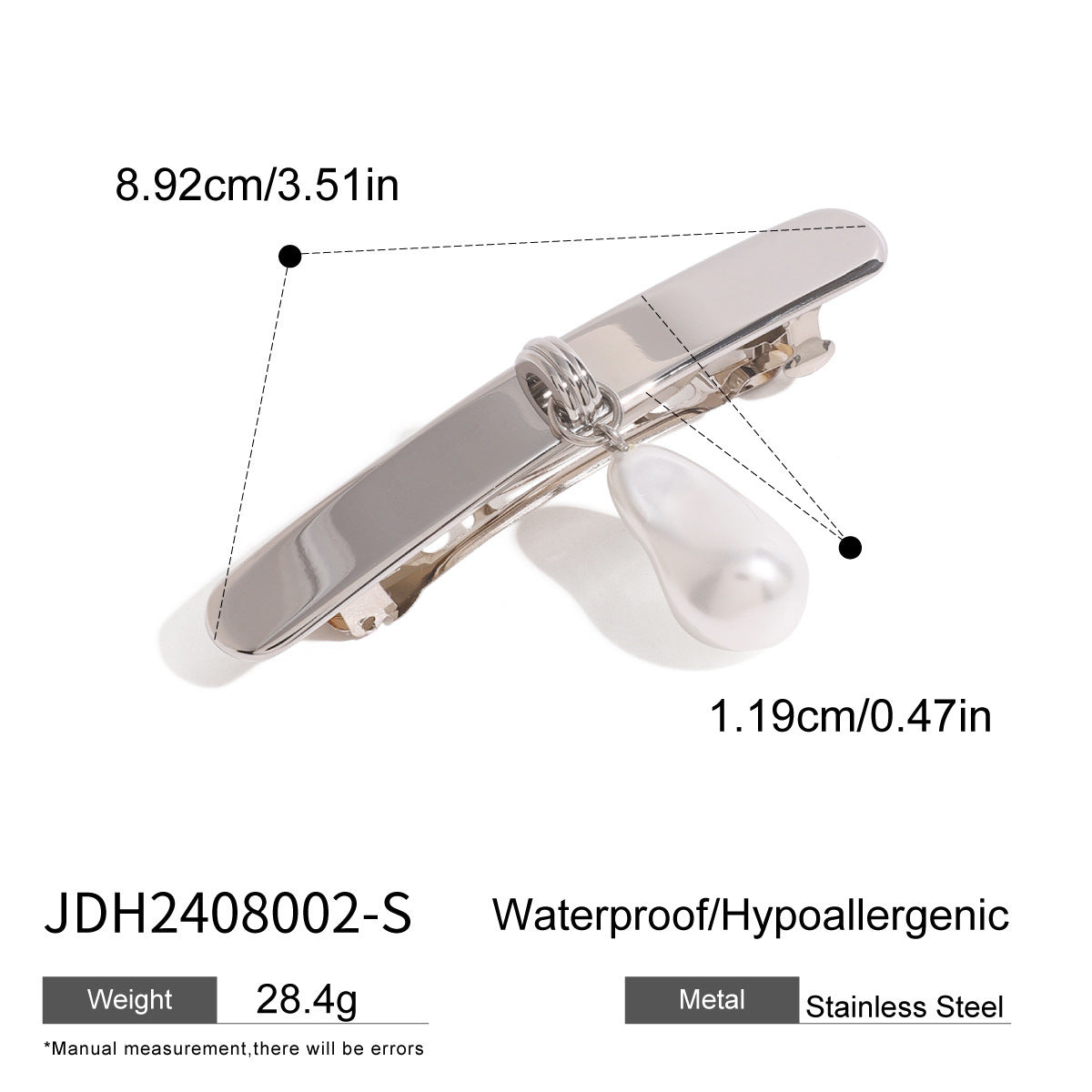 European And American Stainless Steel Pearl Hairpin Headdress