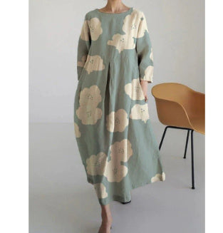 Women's Loose Round Neck Fashion Printed Dress