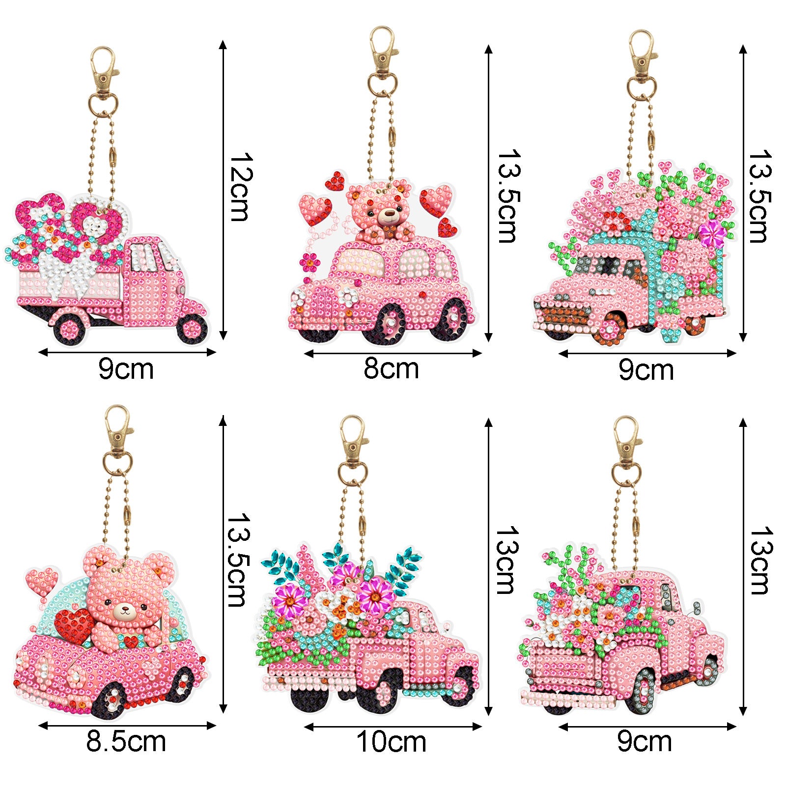 New Diamond Painting Keychain Cartoon Princess Series Double-sided Spot Drill Bag Decoration Transparent Pendant Wholesale