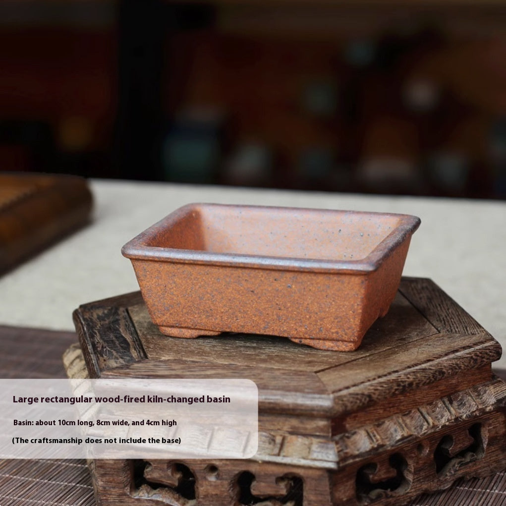 Purple Sand Flower Pot Handmade Miniature Desktop Pot