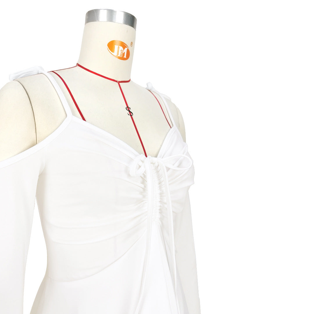 European And American Women's Clothing Irregular Spaghetti-strap Dress