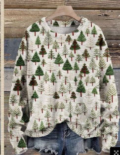 Women's Christmas Casual Round Neck Long Sleeve Sweater