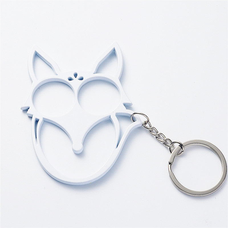 Fox Shaped Key-chain Metal Double Finger Lock Outdoor Self-defense Supplies Multifunctional