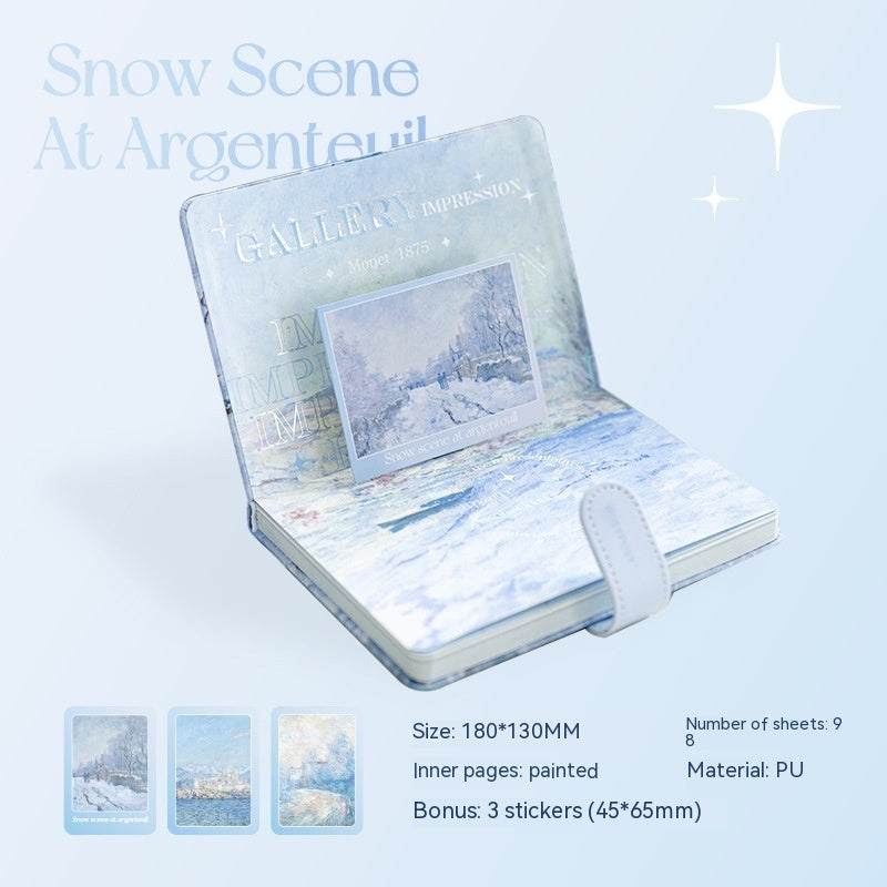 Fresh And Elegant Oil Painting Style Magnetic Buckle Book