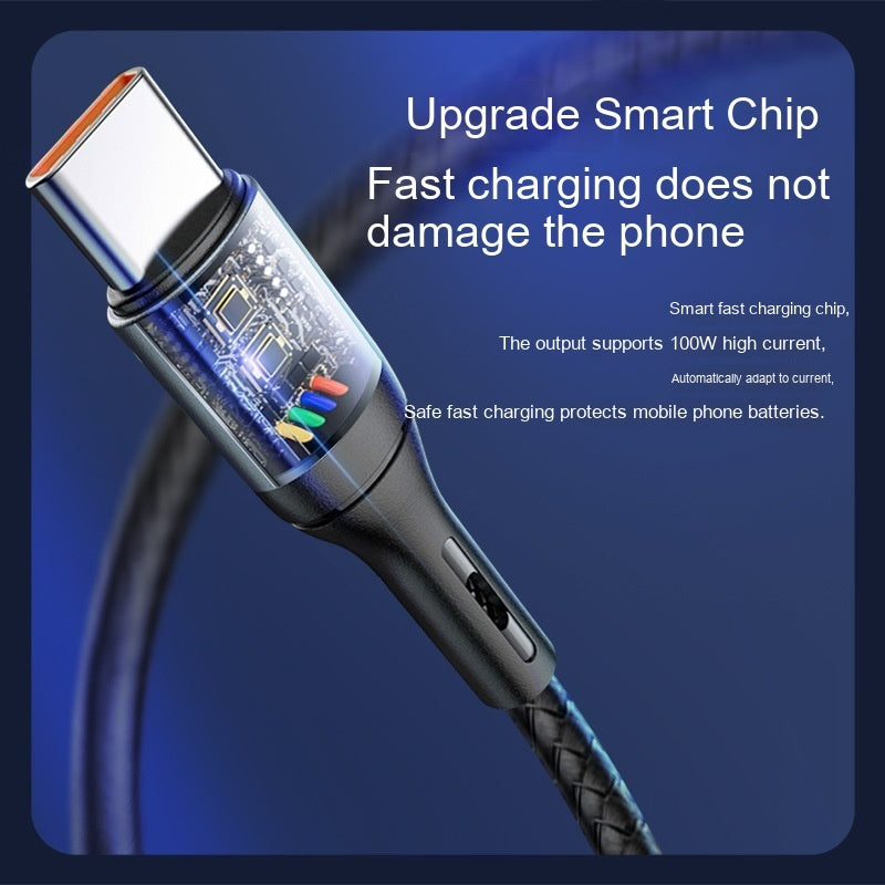 2 Meter Alloy Fish Wire Braided Charging Cable