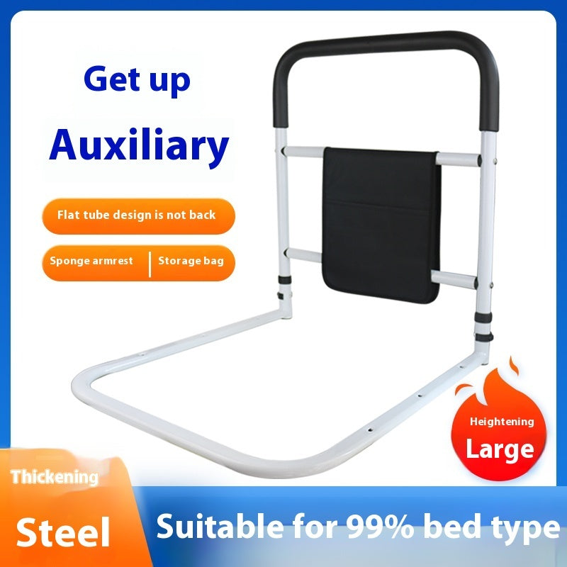 The Old Man Got Up At Bedside Armrest To Assist