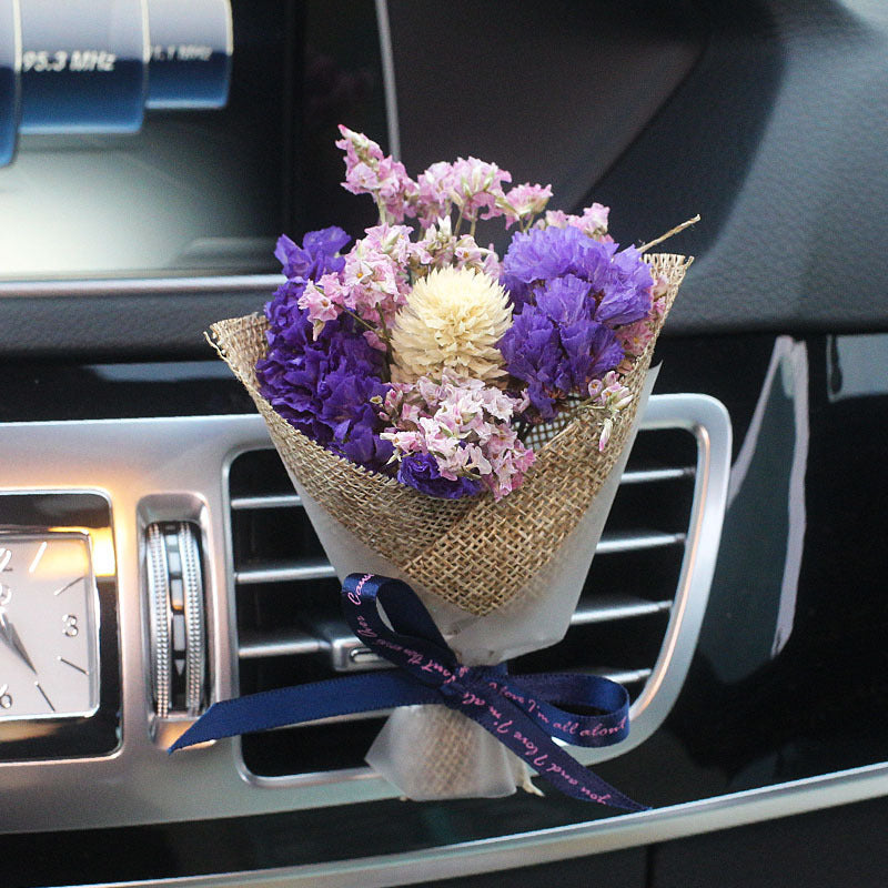 Fashion Creative Dried Flowers Decorative Car Female Motor Air Outlet Fragran