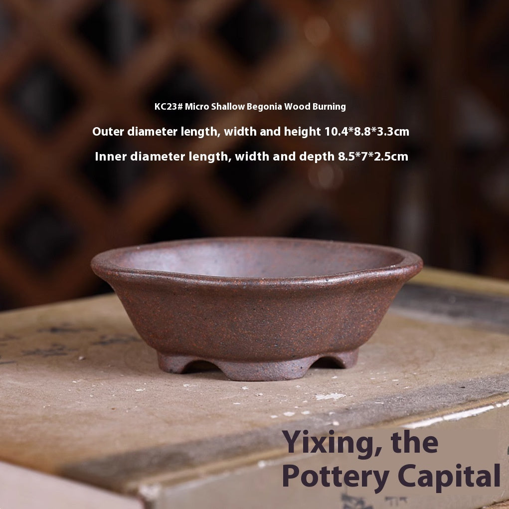 Purple Sand Flower Pot Handmade Miniature Desktop Pot