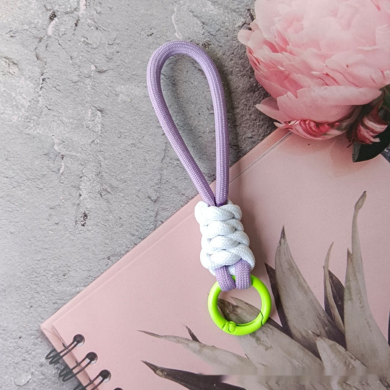 Color Matching Knotted Mobile Phone Lanyard Creative Weaving