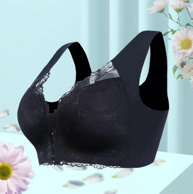 Plus Size Front Buckle Thin Bra Lace Wireless