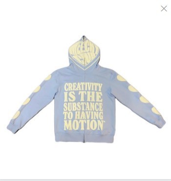 European And American Printed Hooded Cardigan Loose Zip Male And Female Trendy Brand Sweater Coat