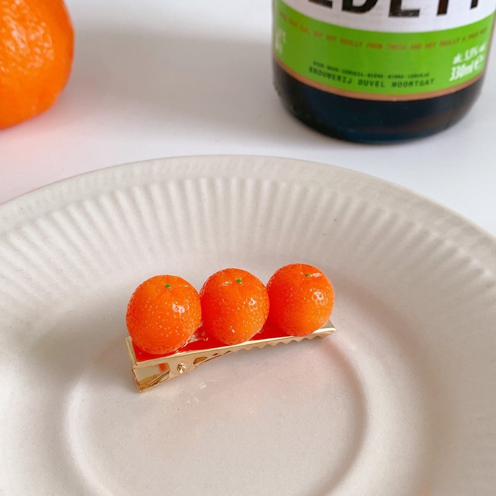 Fashion Creative Half Peeled Orange Hairpin