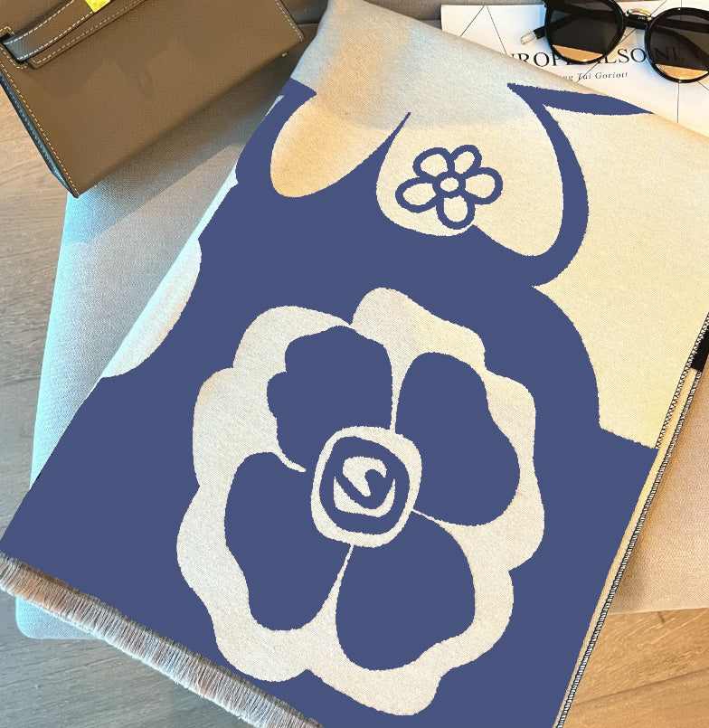 Air-conditioned Room Spring And Summer High-grade Versatile Black And White Scarf Warm Dress