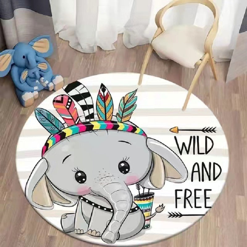 Printed Coffee Table Hanging Basket Cartoon Carpet Living Room Cloakroom Bedside Blanket