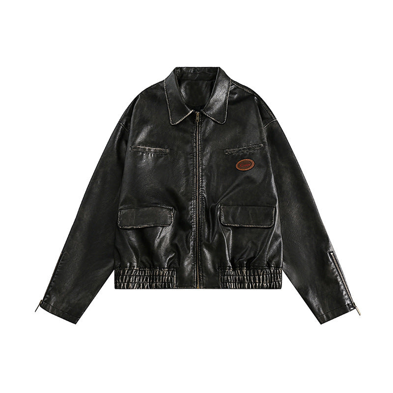Men's Fashion Retro Distressed Pleated All-matching Jacket