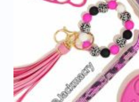 Silicone Beads Key Pendants Bracelet