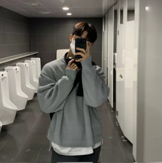 Vintage Slouchy Style Knitwear Ancient Casual Jacket