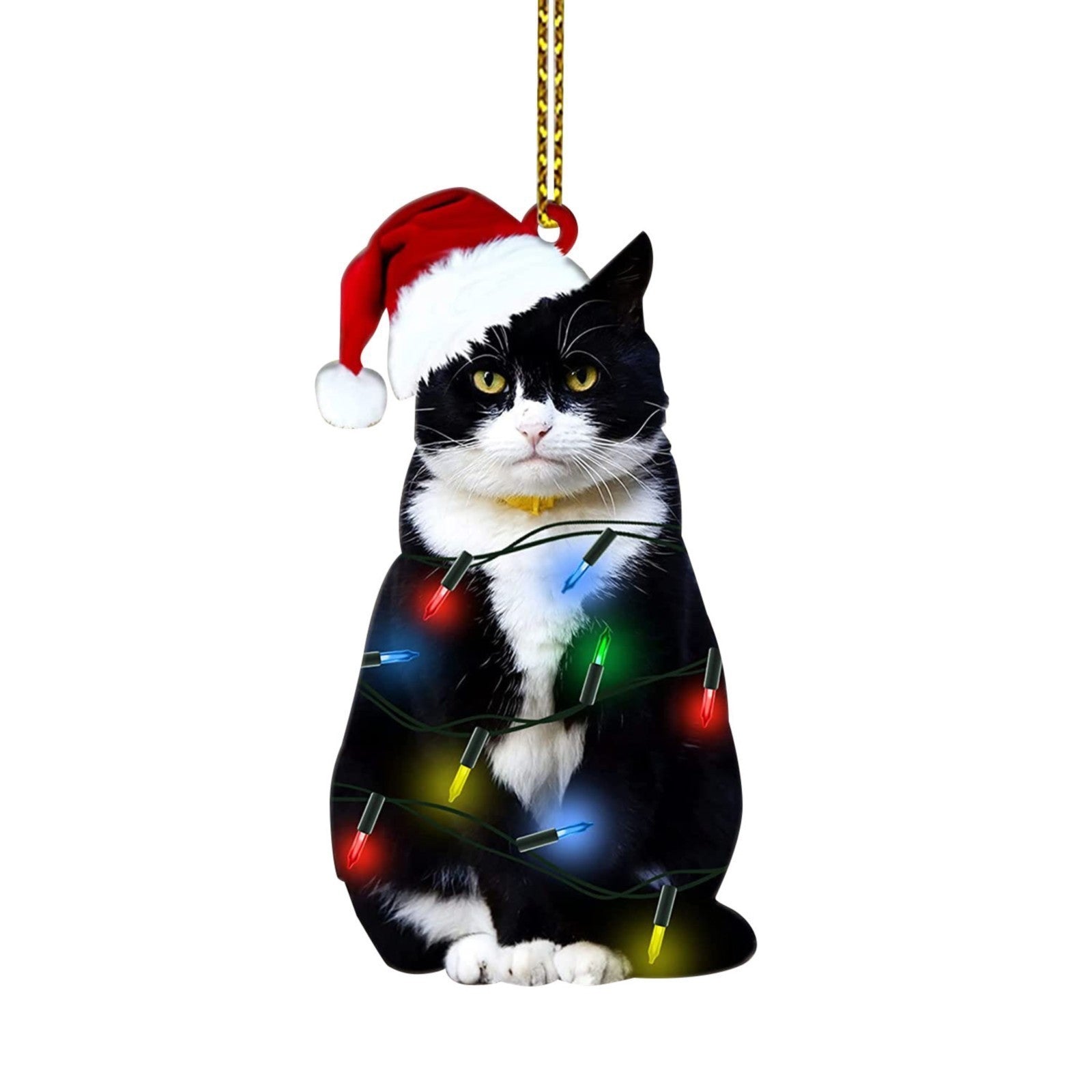 Black Cat Christmas Decorations Acrylic Double-sided Printing Ornaments