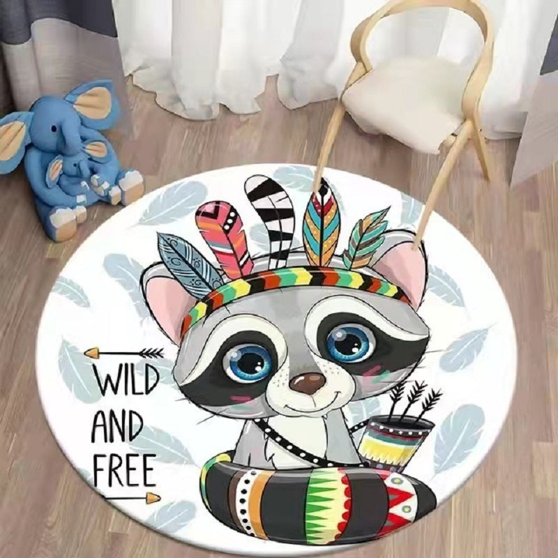 Printed Coffee Table Hanging Basket Cartoon Carpet Living Room Cloakroom Bedside Blanket