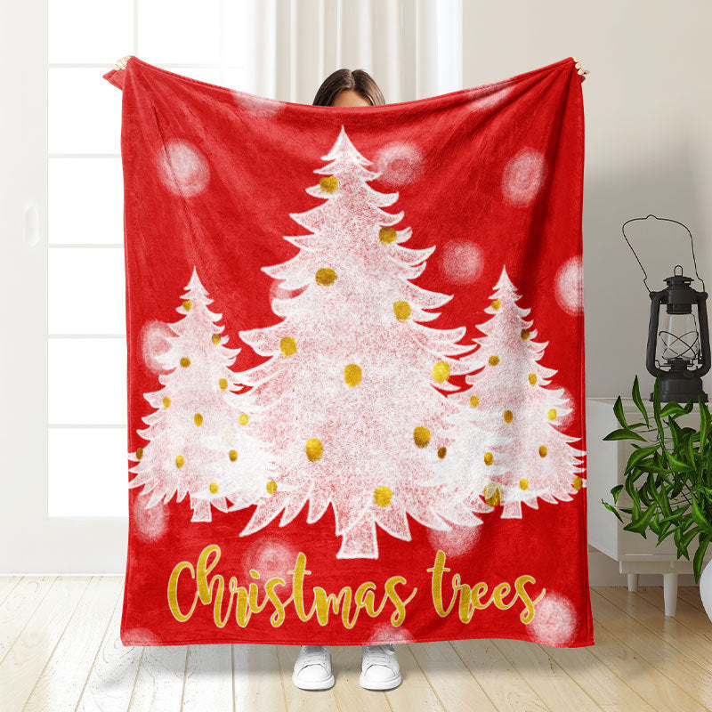 Christmas Thickening Print Flannel Blanket