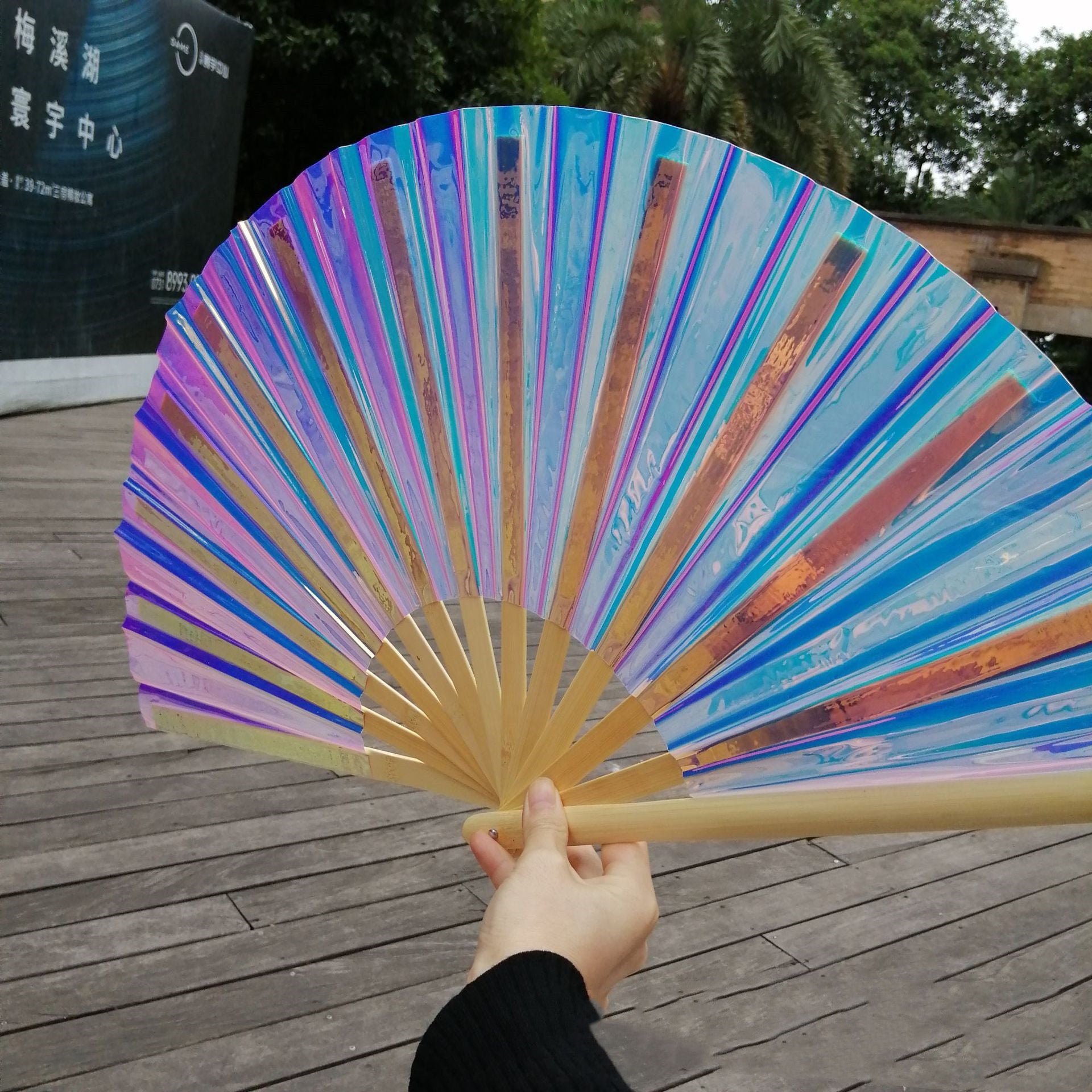 Fashion Single-sided Personality PVC Folding Fan