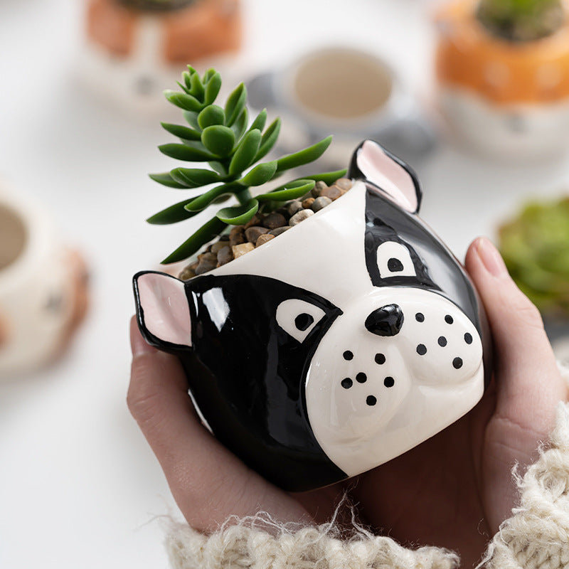 Ceramic Cartoon Animal Flowerpot Home Gardening