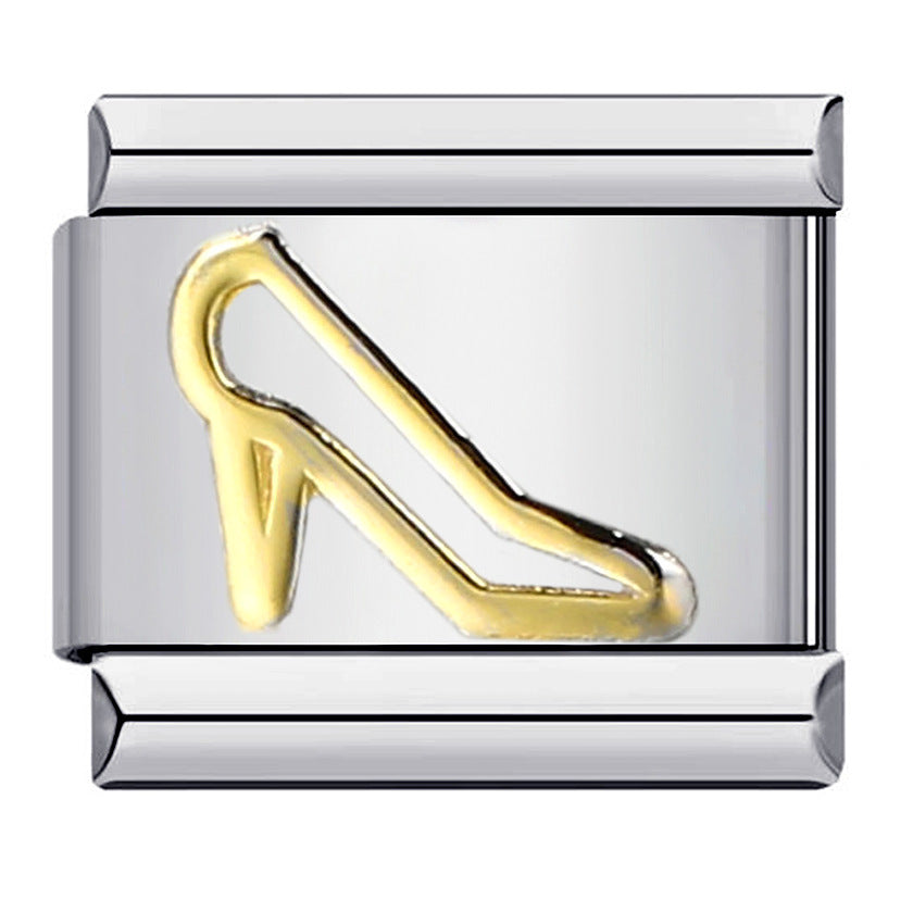 DIY Italian Module Bracelet Titanium Steel Gold Plated