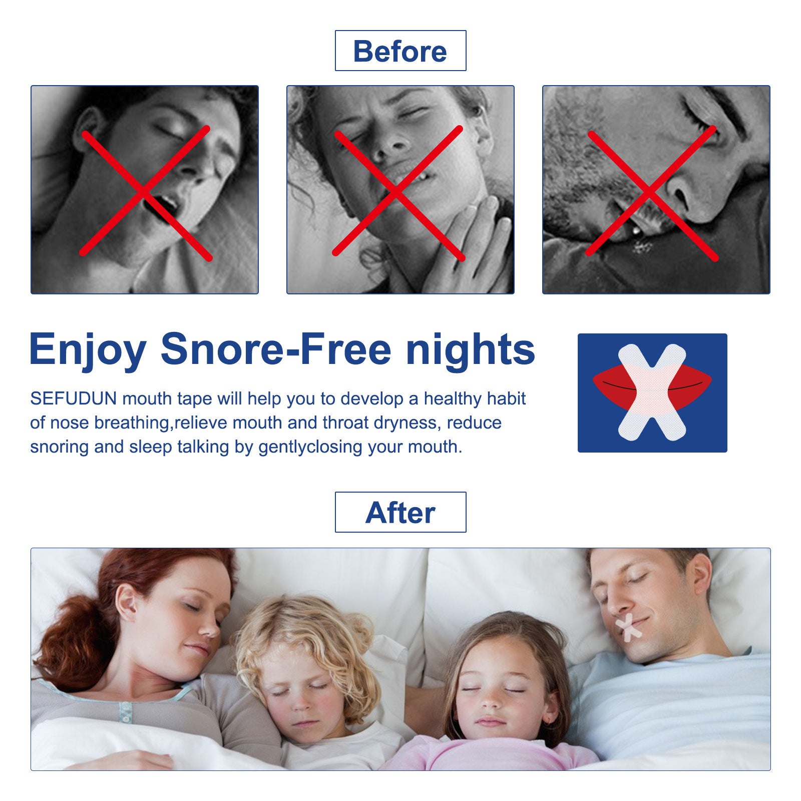 Adult And Children Sleep Open Mouth Stickers