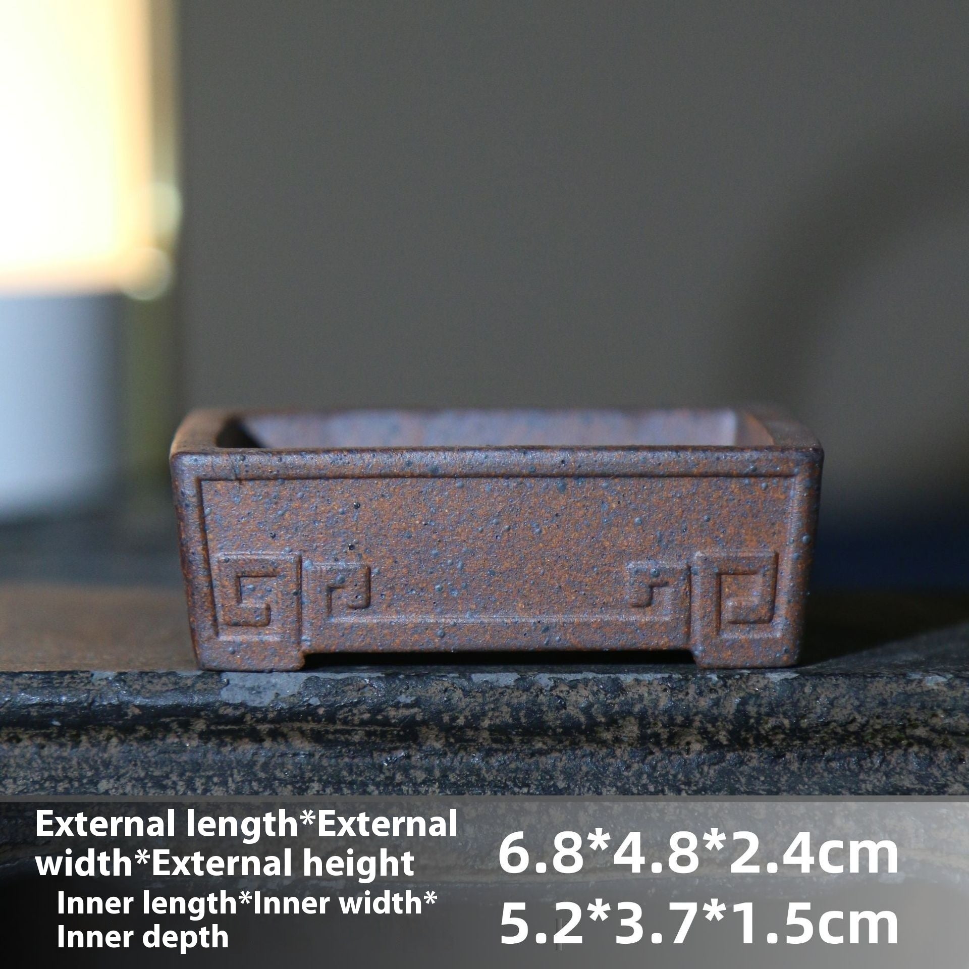 Purple Sand Flower Pot Handmade Miniature Desktop Pot