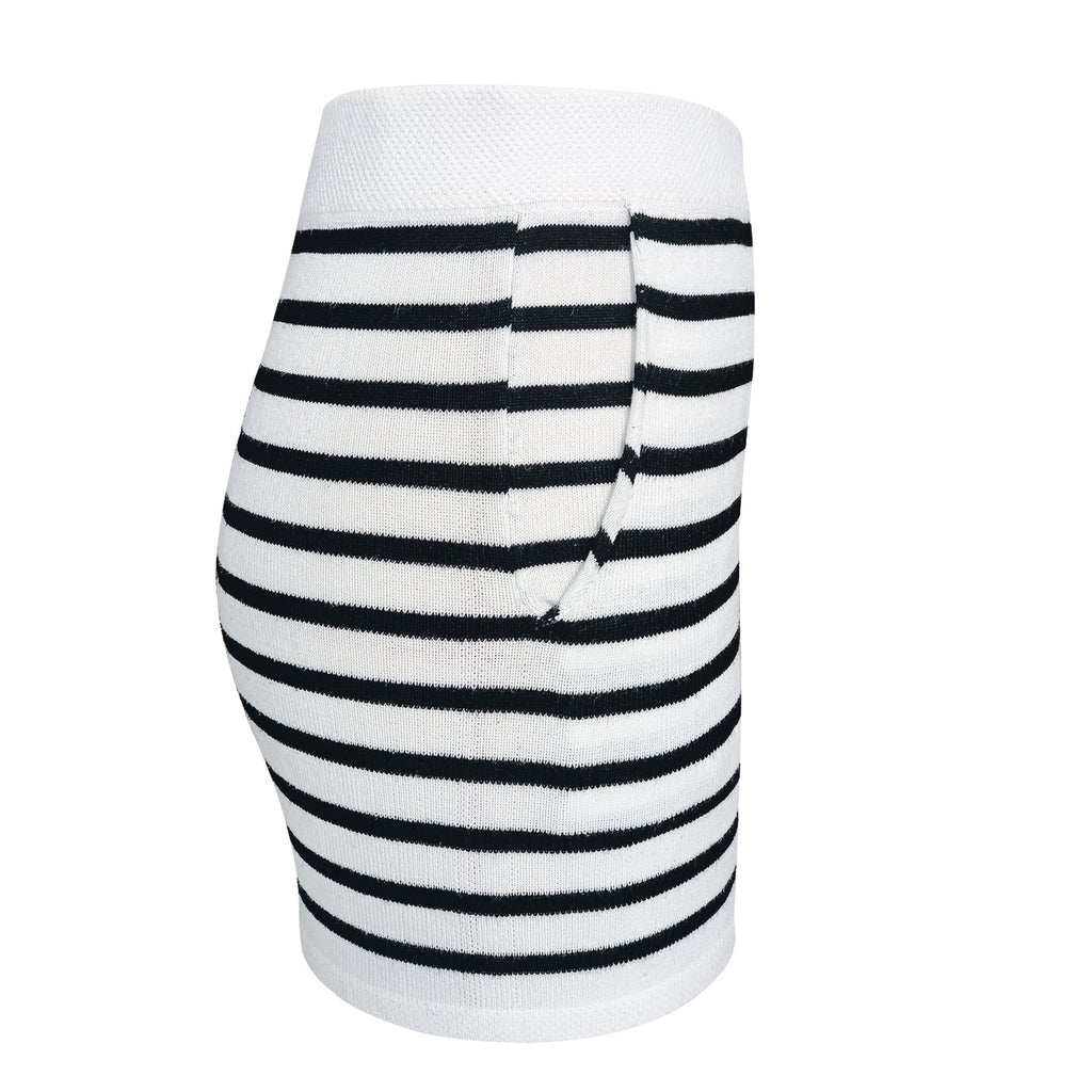 Striped Round Neck Knitted Cardigan Casual Sweater