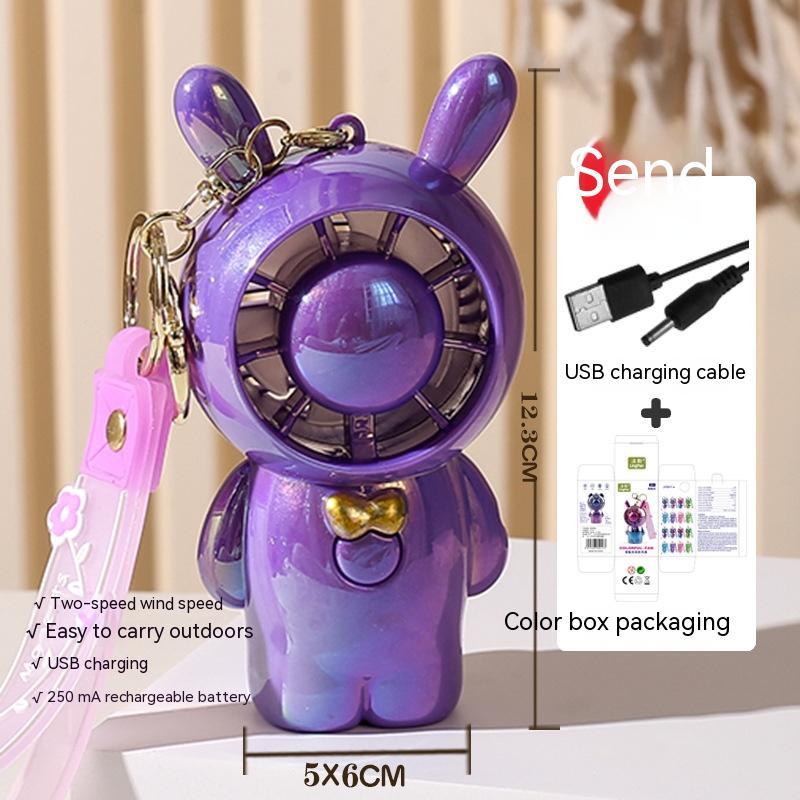 Student Summer Cartoon Fan Pendant Keychain