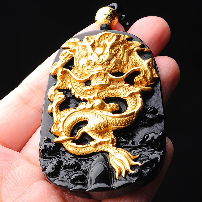 Golden Dragon Plated Pendant Necklace