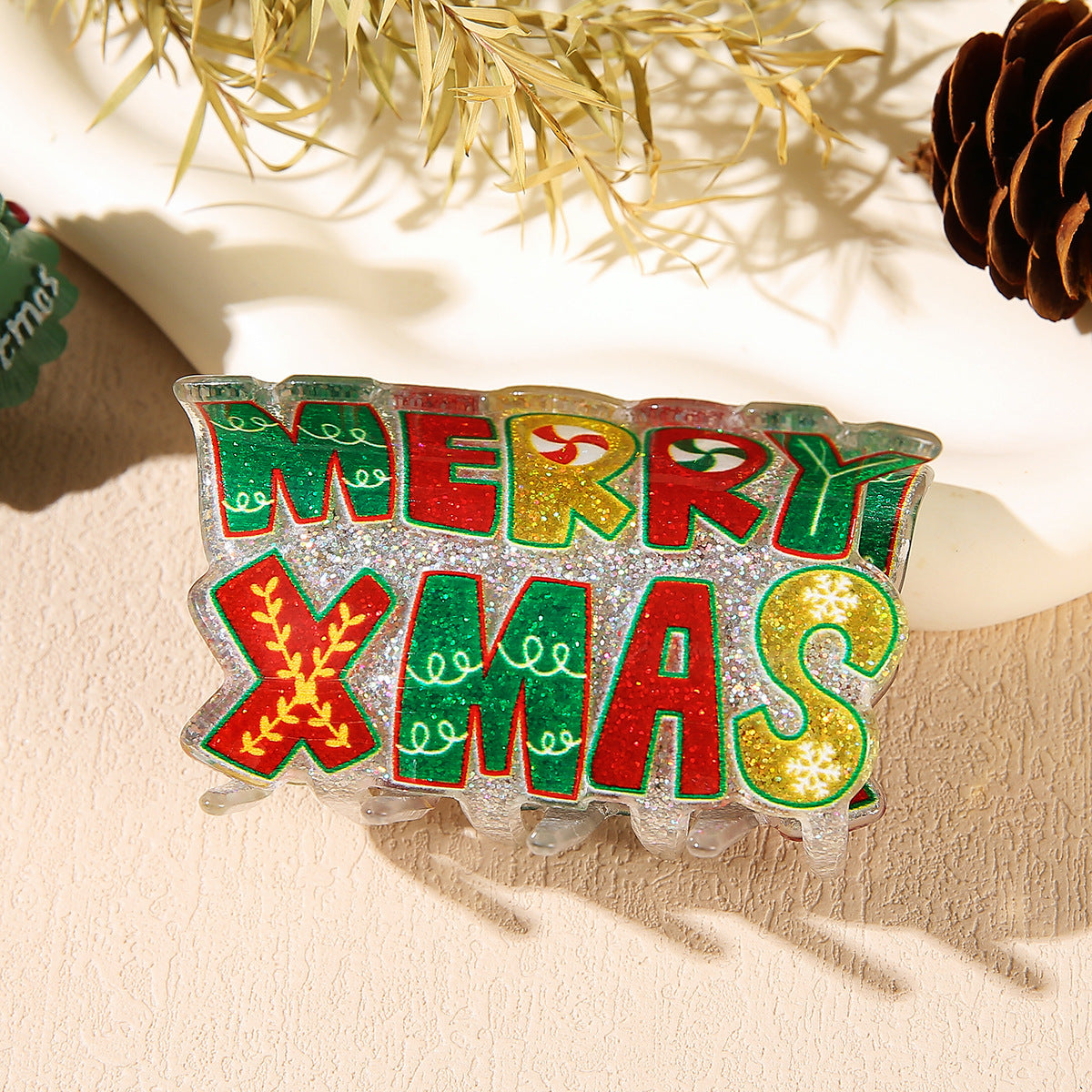 Christmas Shark Clip Summer Back Head Barrettes