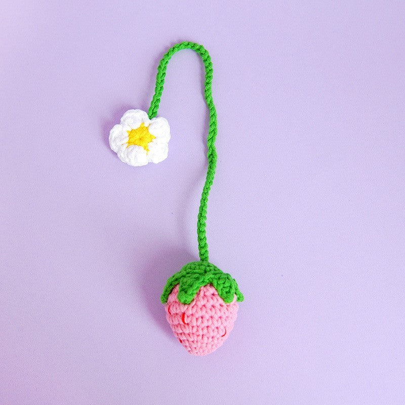 Crochet Strawberry Pendant Diy Handmade Finished Product