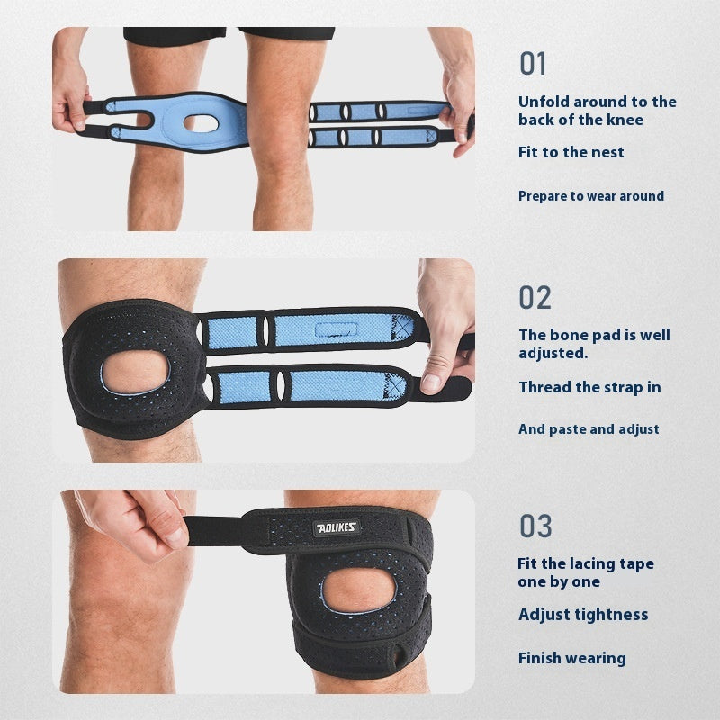 Adjustable Pressure Shock Absorption Running Cycling Double Straps Sports Kneecaps