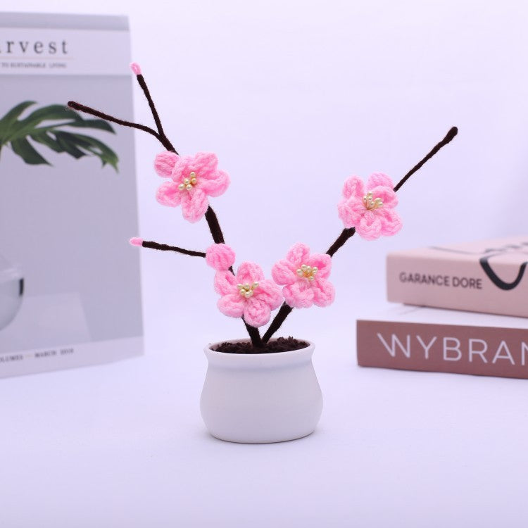 Handmade Potted Plum Blossom Emulational Flower Decoration