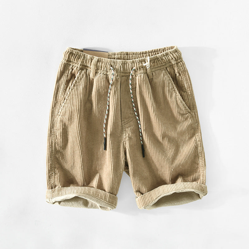 T102 SpringSummer New Men's Cotton Corduroy Casual Shorts