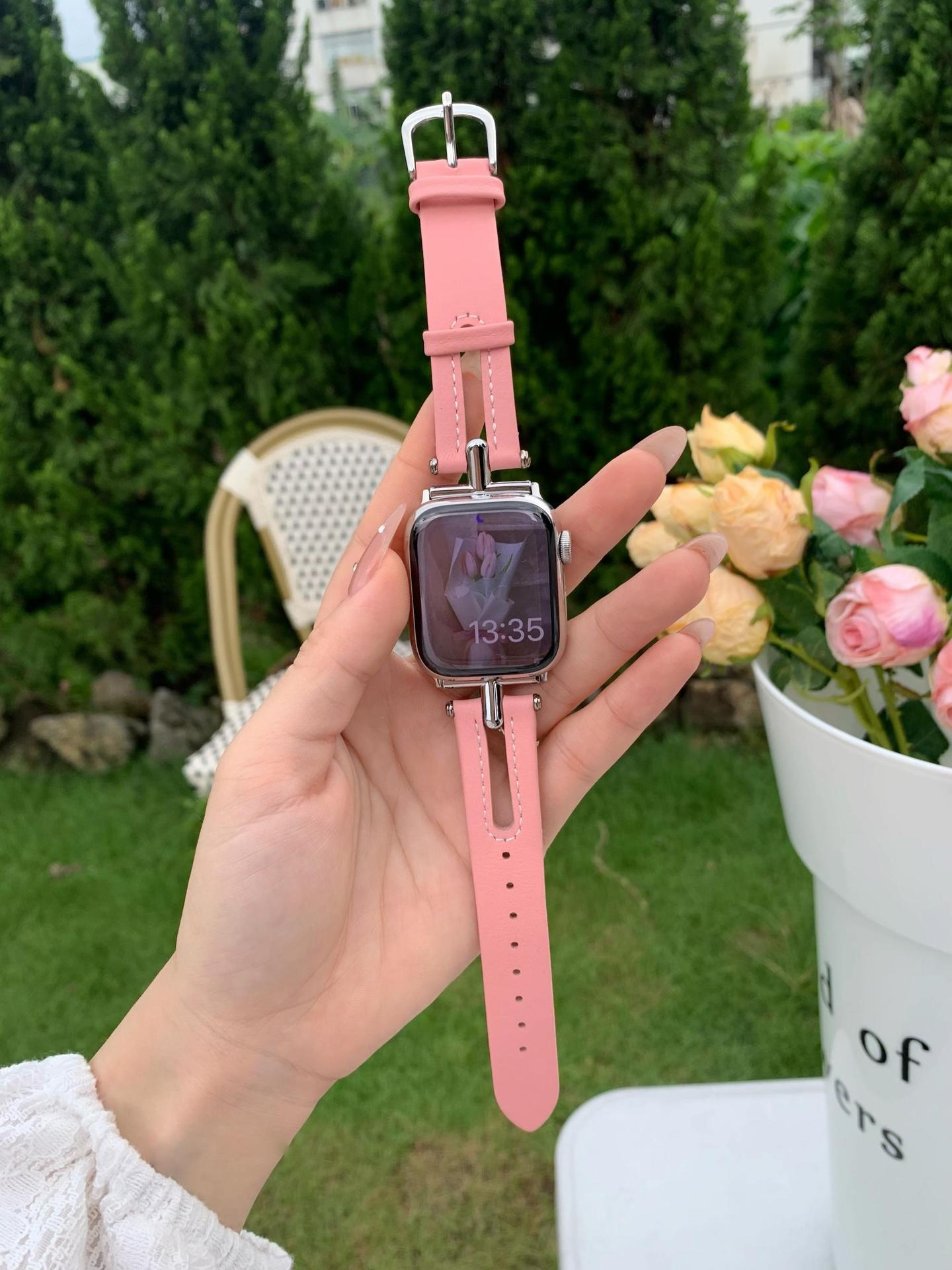 Fashion Hollowed-out Breathable Leather Strap