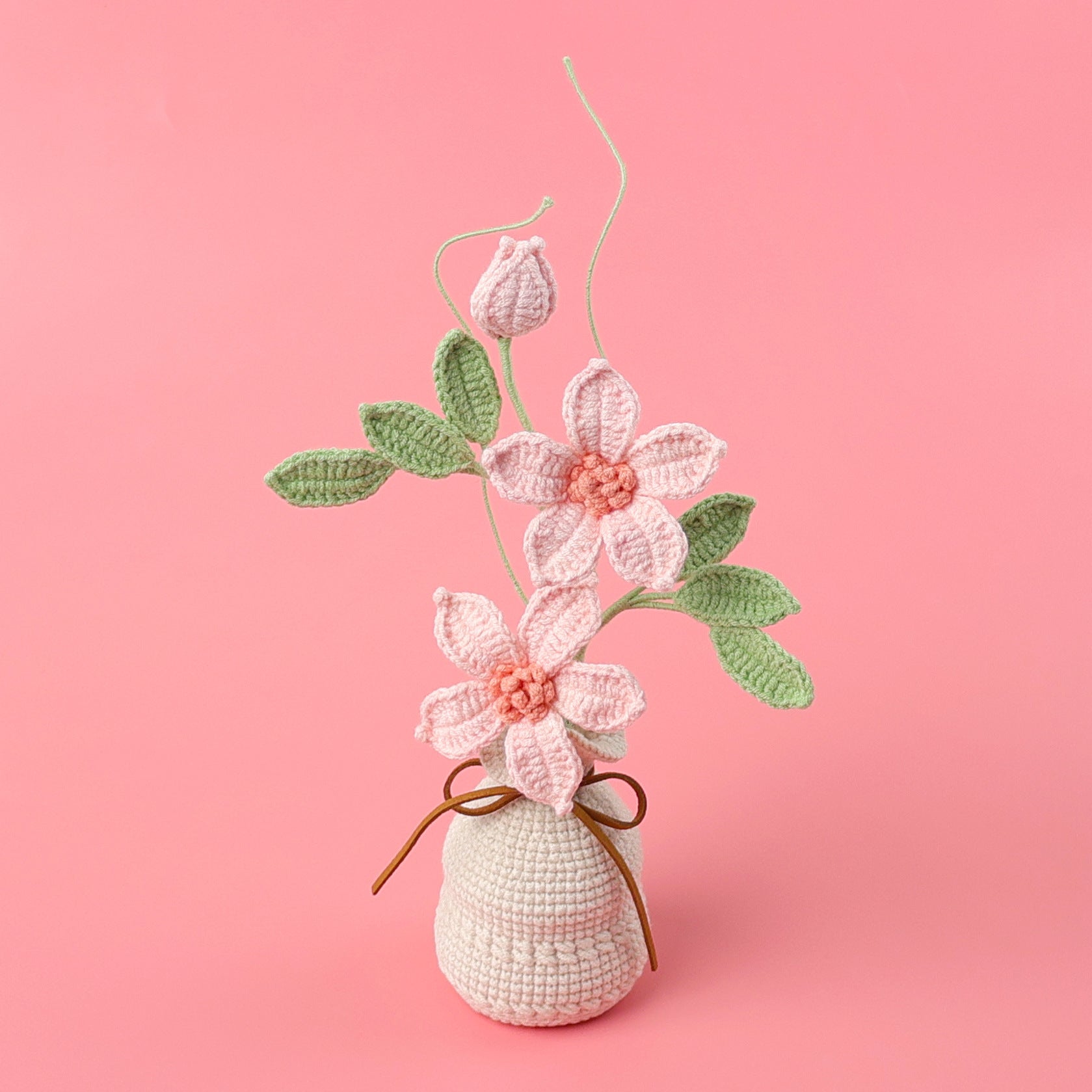 Finished Handmade Wool Woven Home Decoration Tulip Potted Plant